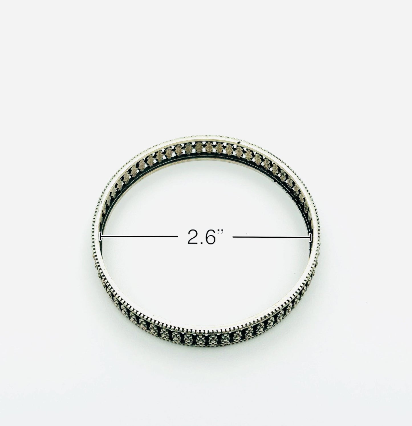 Oxidized German Silver Bangles, Indian Ethnic Bracelets (Set of 2)