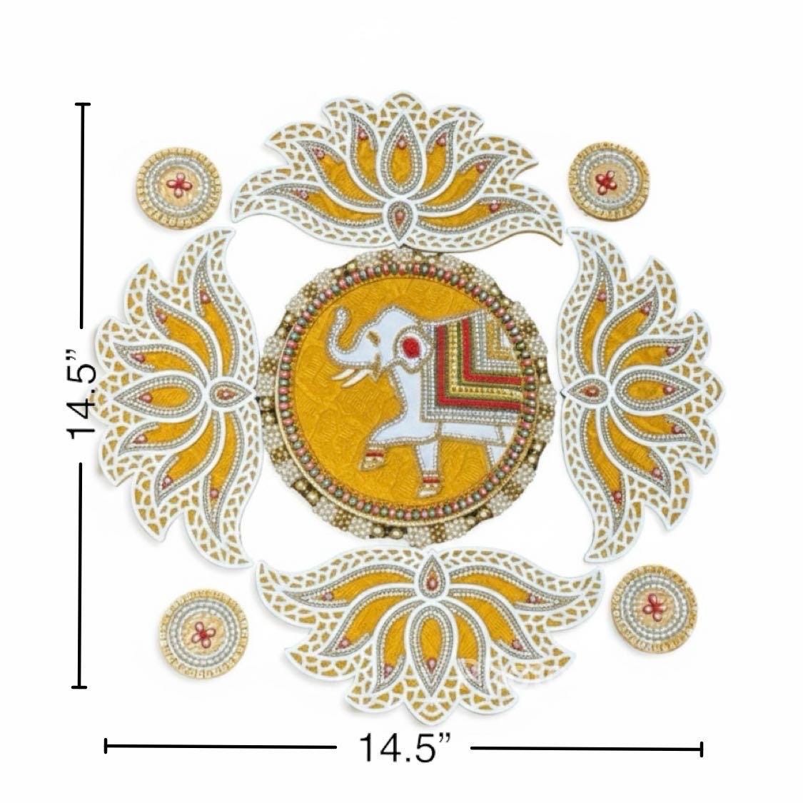 Elephant Lotus Rangoli Decor