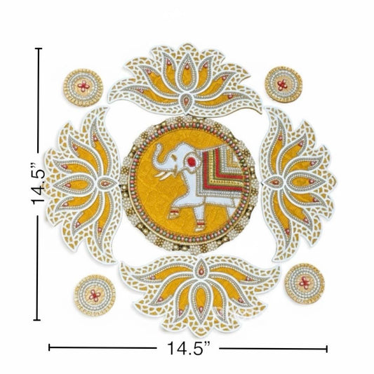 Elephant Lotus Rangoli Decor