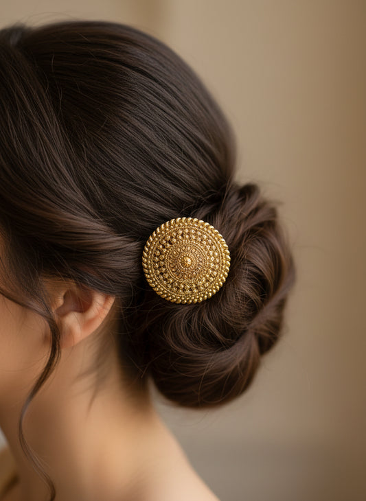 Kundan Hair Brooch - Indian Wedding & Festival Hair Accessory