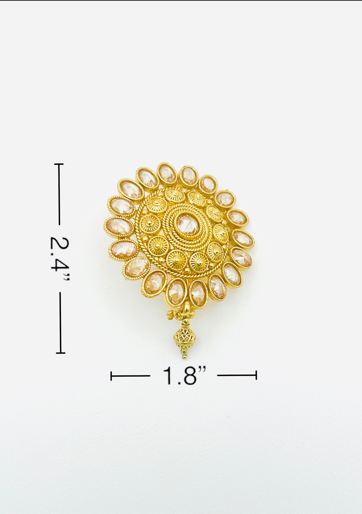 Kundan Sunburst Hair Brooch - Traditional Indian Bridal Hair Pin Accessory