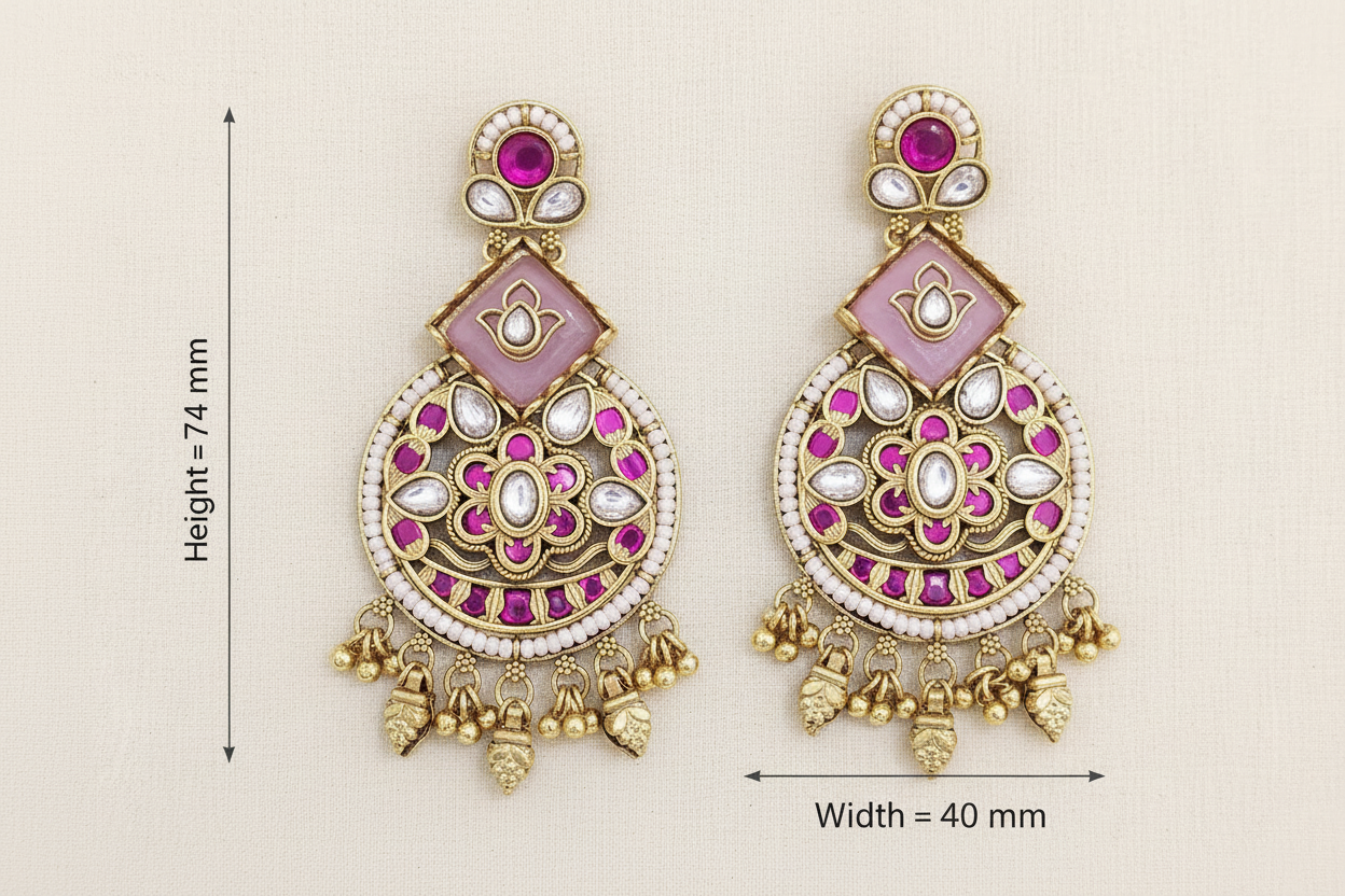 Antique Moti Earrings with Matte Gold Plating Traditional Temple Jewelry