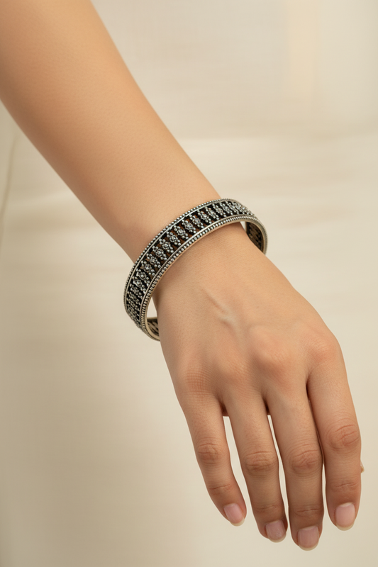 Oxidized German Silver Bangles, Indian Ethnic Bracelets