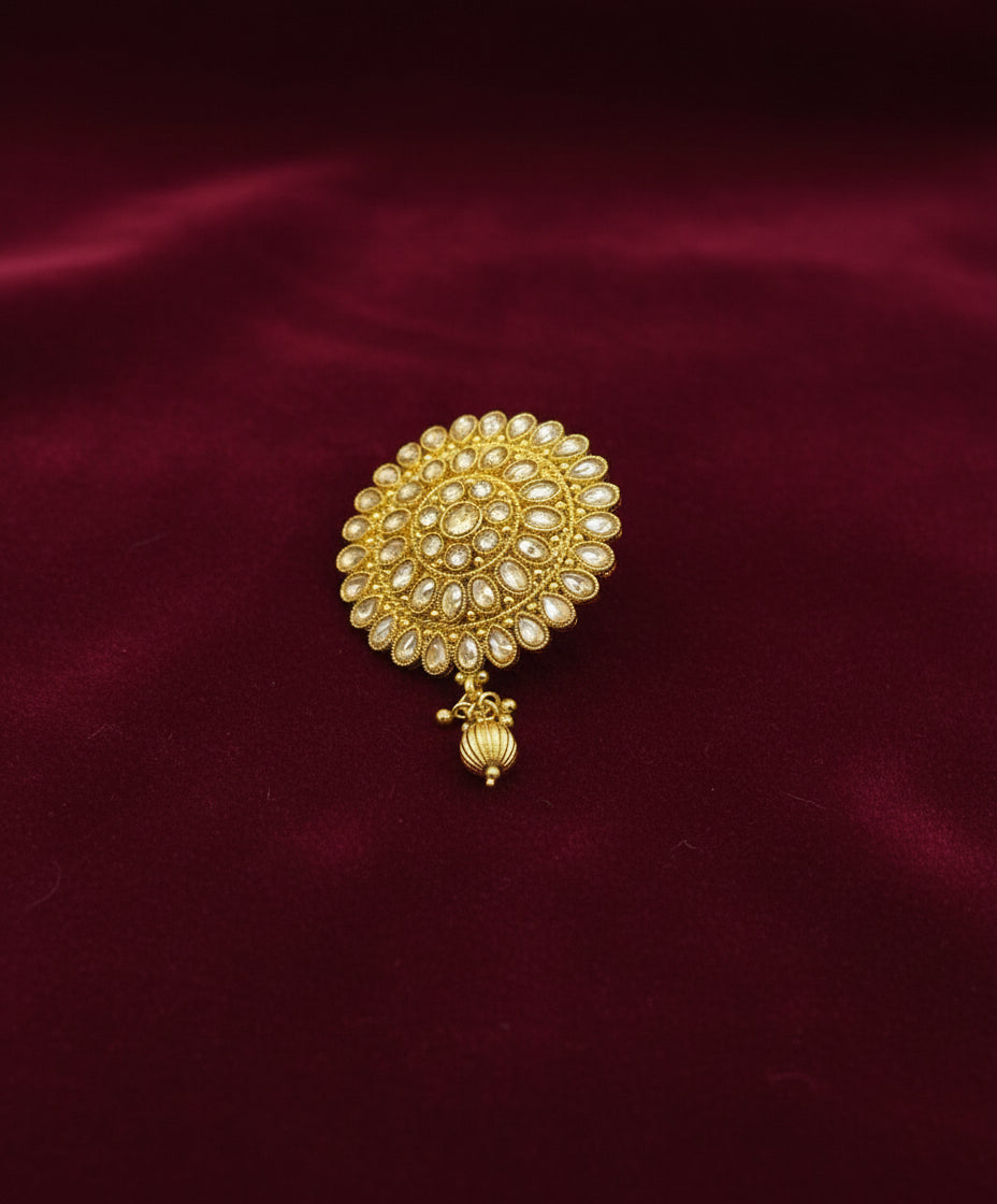 Kundan Sunburst Hair Brooch - Indian Bridal Hair Pin Accessory