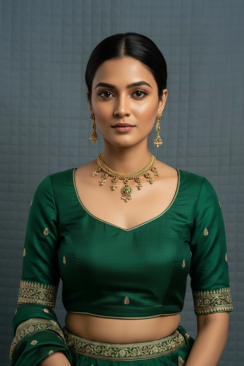 Antique Moti Necklace and Earring Set Meenakari Teardrop with Matte Gold Plating & Pearl Dangles