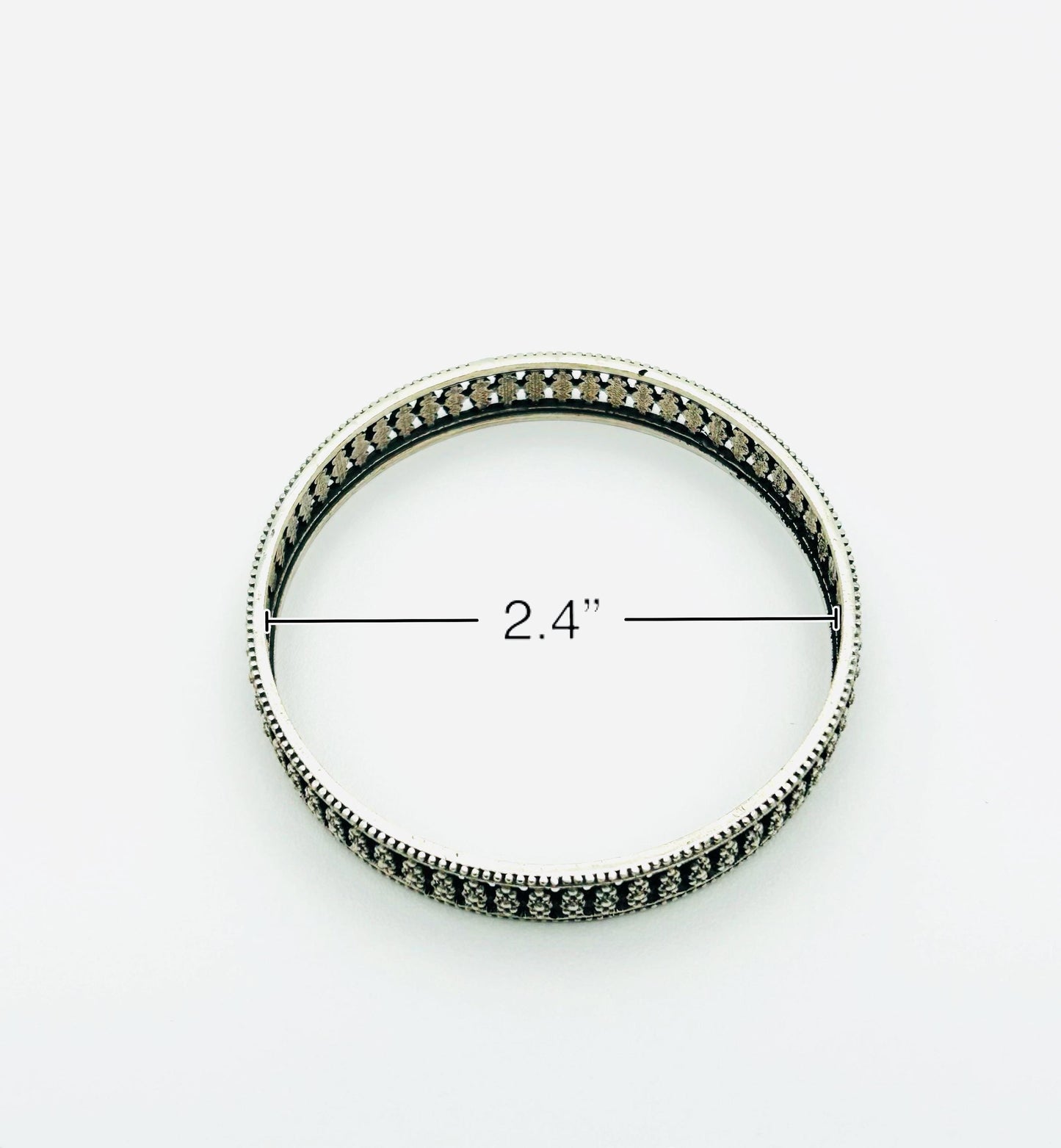 Oxidized German Silver Bangles, Indian Ethnic Bracelets (Set of 2)