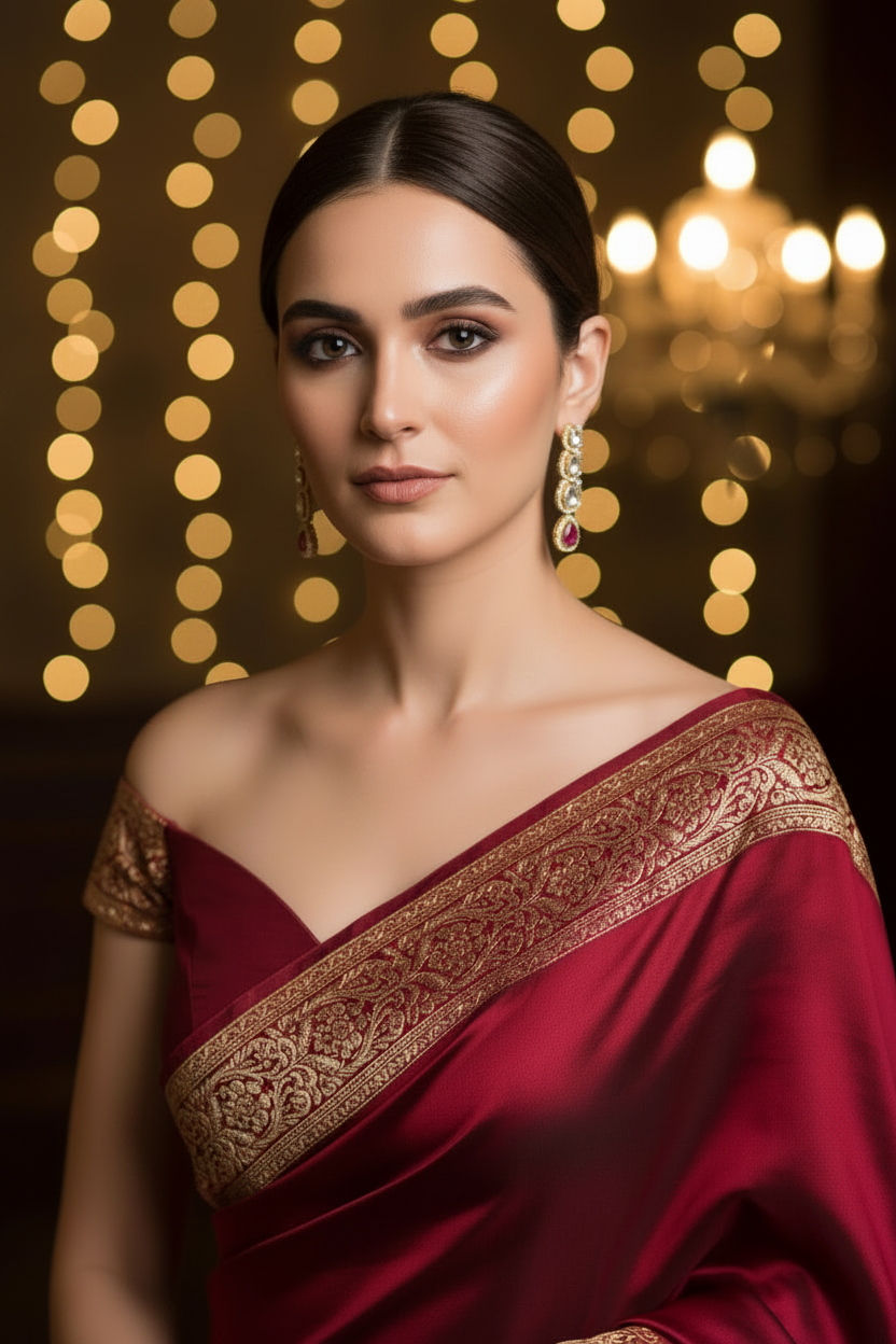 Kundan Classic 4 Tier Long Drop Earrings Carat Gold with CZ & Color Teardrop