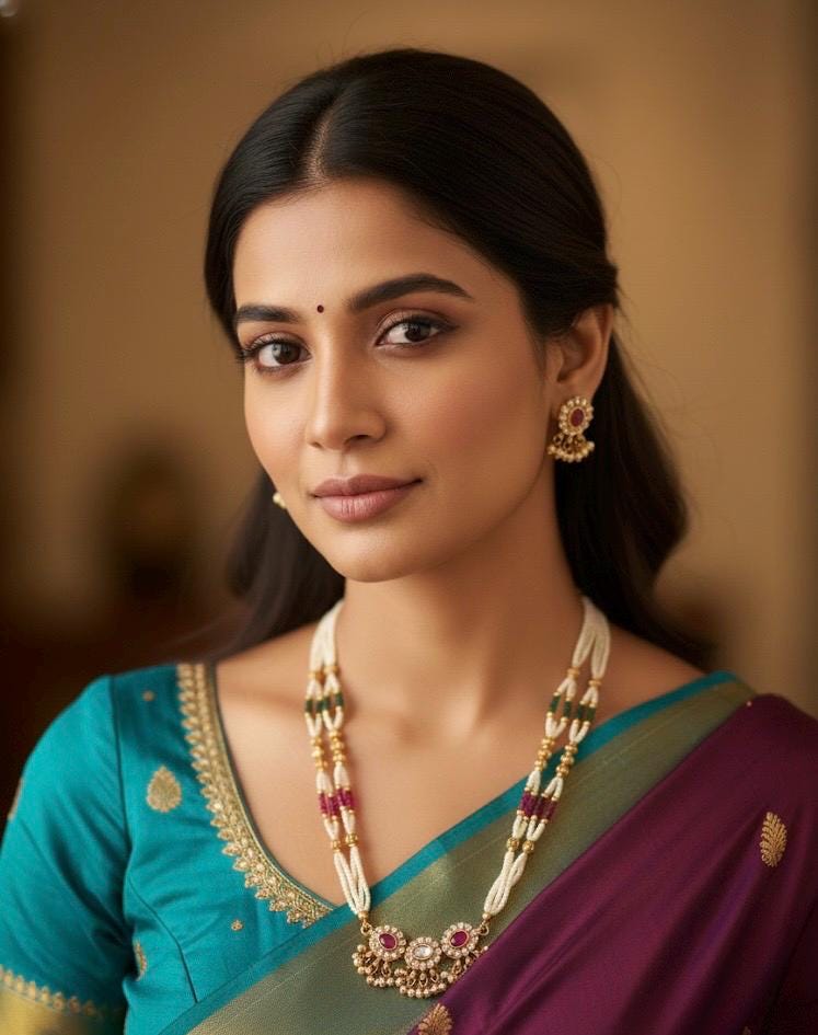 Pearl Beaded Necklace Set: Indian Kundan Pendant Earrings, Gold Tone