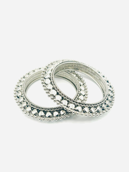 Traditional Ghungroo Style Bangles Pair with Polki Kundan Accents Wristwear