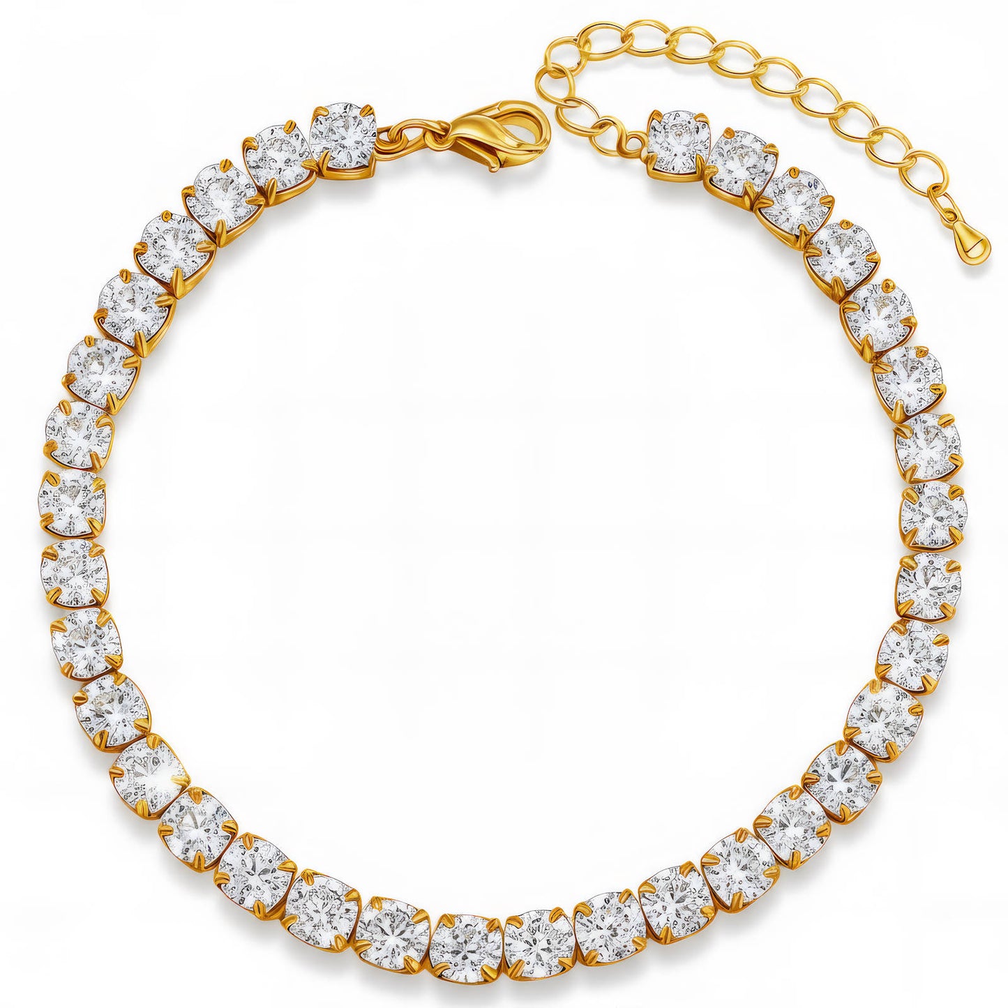 Single-Row Large Round CZ Tennis Bracelet | 18K Gold Plated