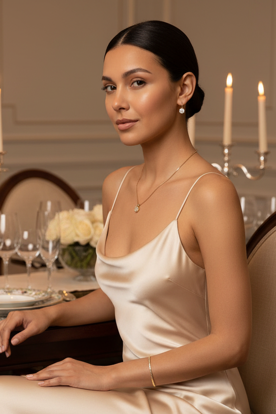 Round Brilliant CZ Lever-Back Drop Earrings 18K Gold Plated