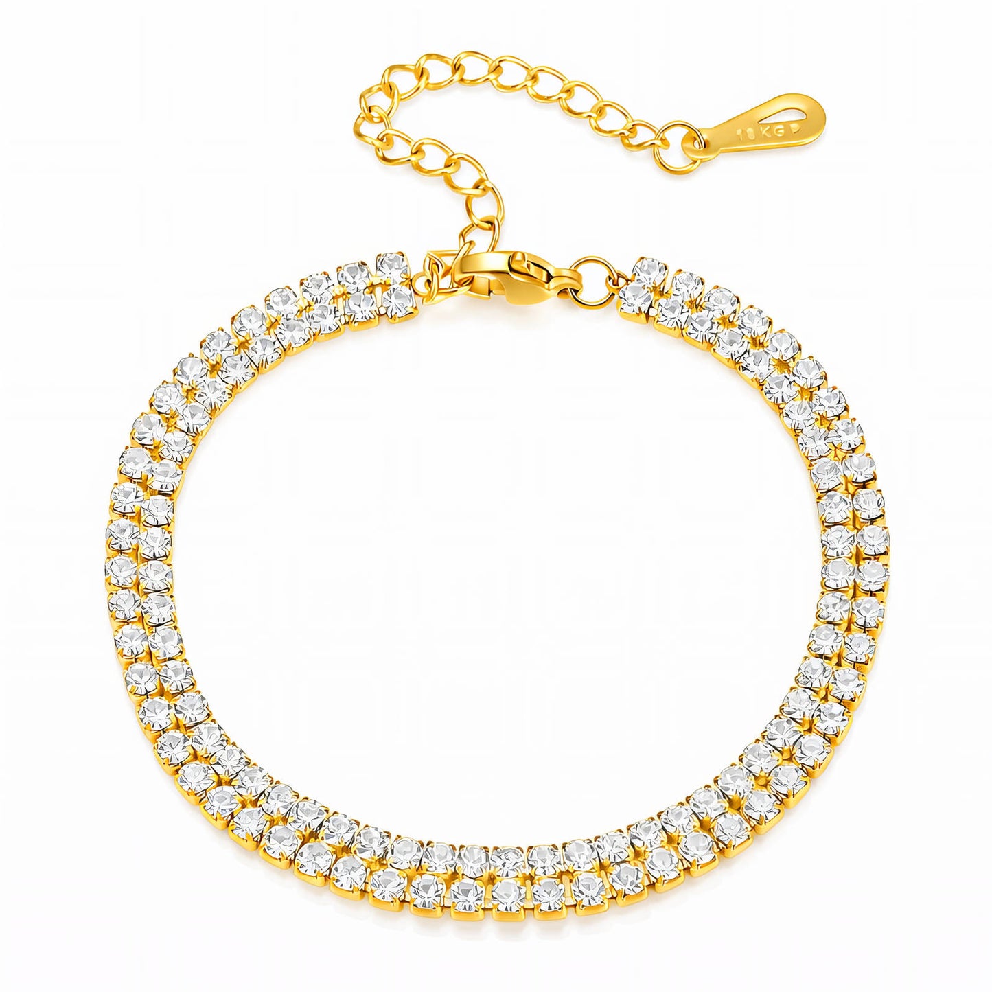 Double-Row CZ Tennis Bracelet | 18K Gold Plated