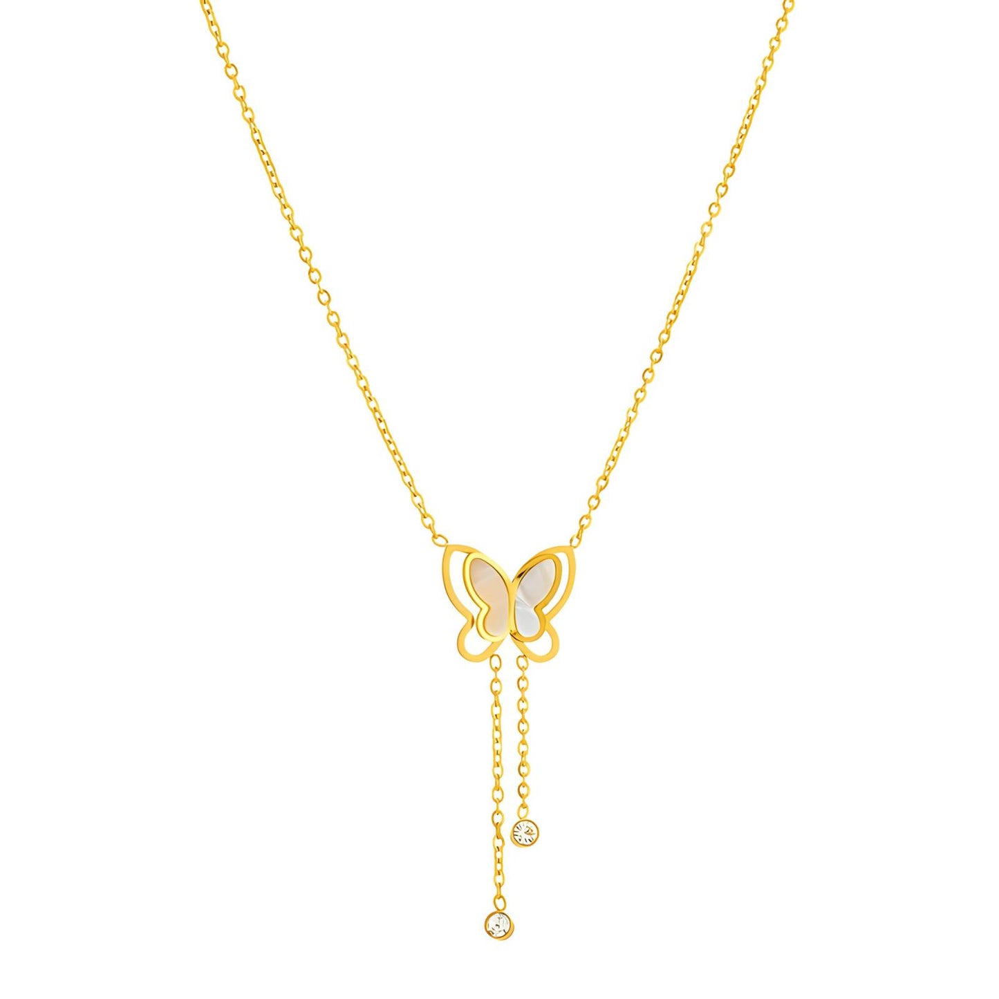 Butterfly Lariat Y-Necklace | 18K Gold Plated
