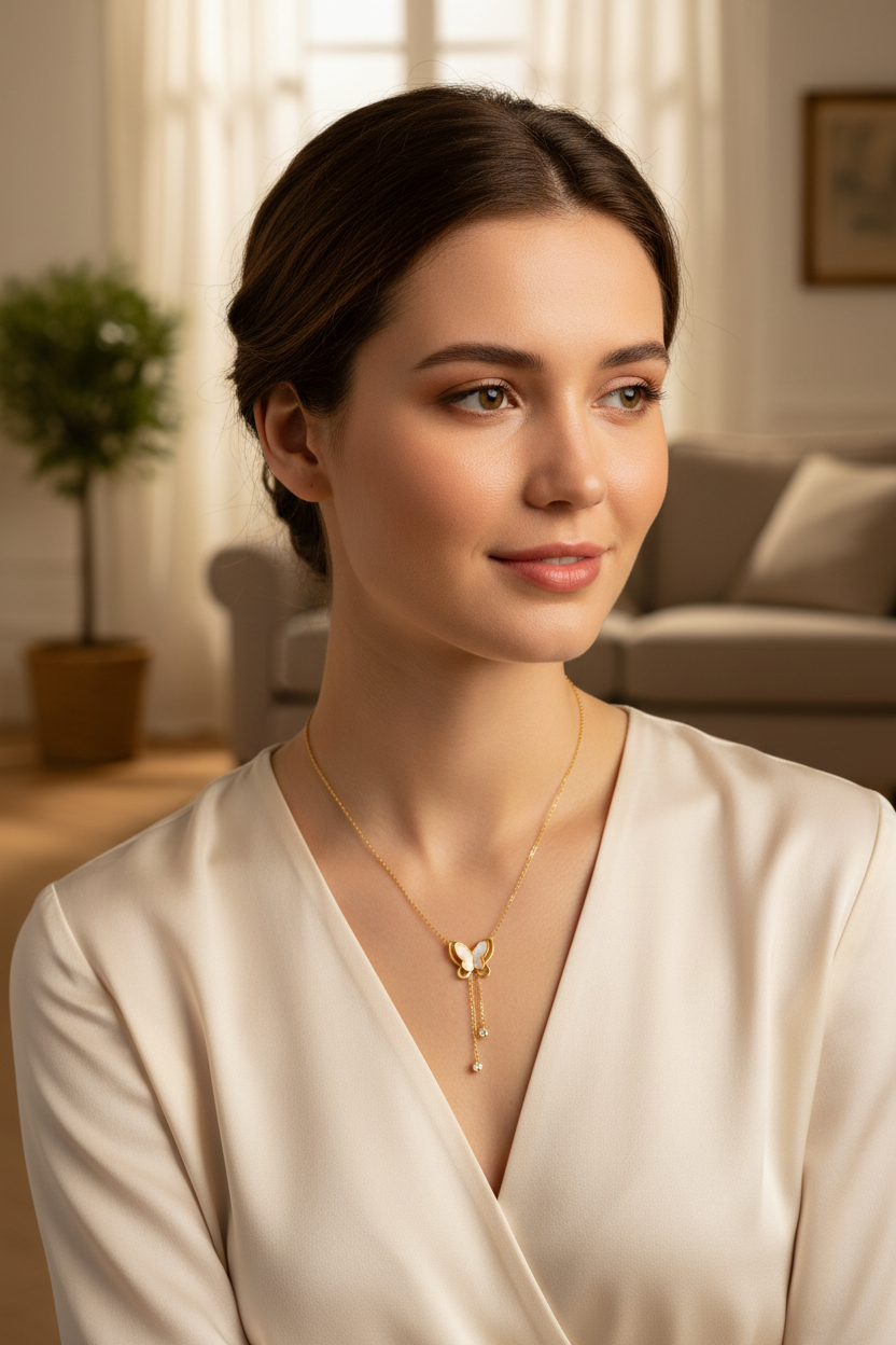 Butterfly Lariat Y-Necklace | 18K Gold Plated