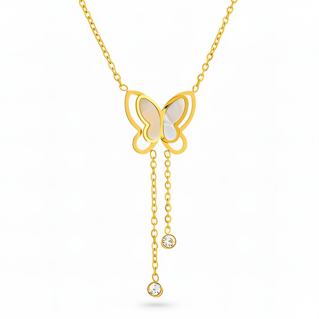 Butterfly Lariat Y-Necklace | 18K Gold Plated