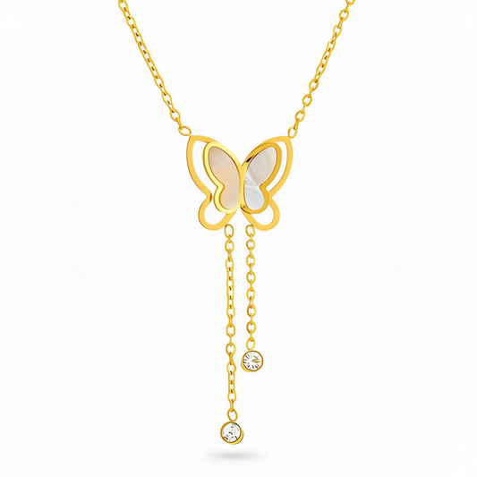 Butterfly Lariat Y-Necklace | 18K Gold Plated