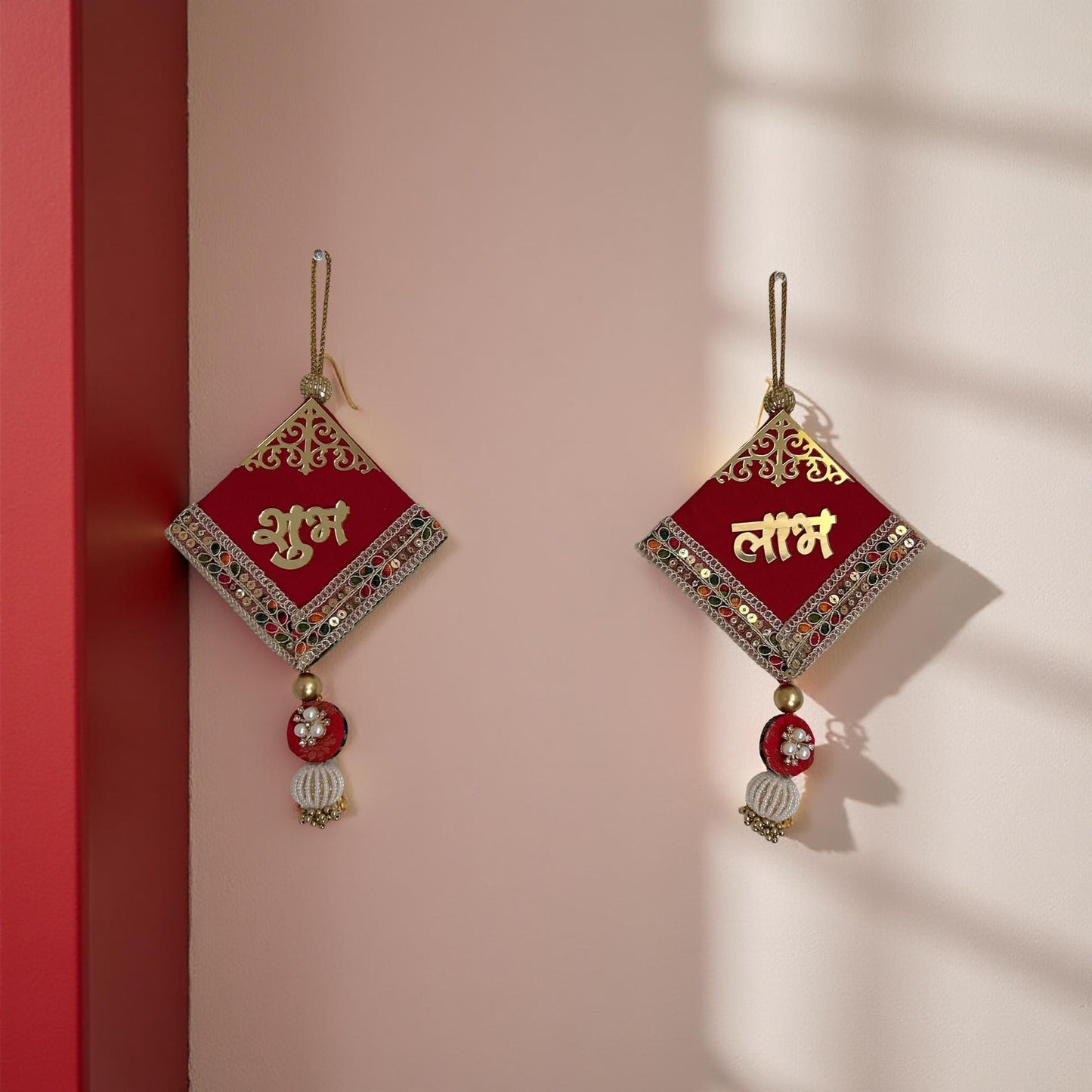 Shubh Labh  Hanging - 12.5" Dual-Sided Diwali Decor