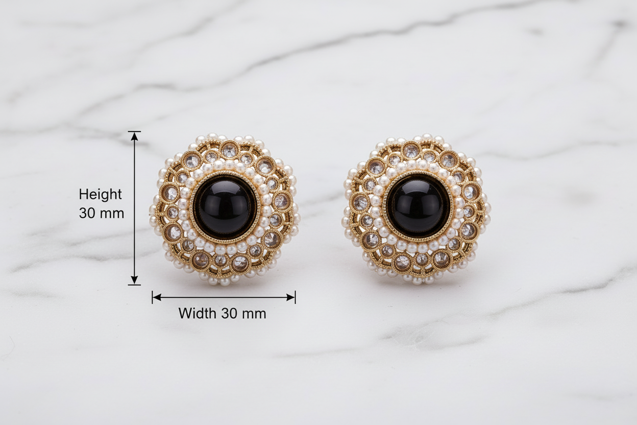 Antique Tops with Mehndi Plating Multi-Color stones and pearls beads Traditional Earrings