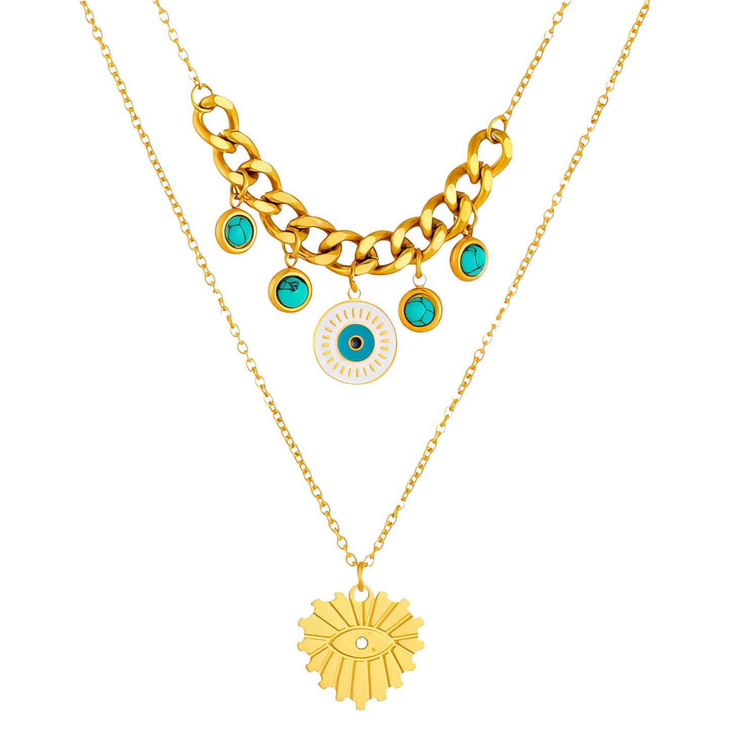 Evil Eye Pendant Necklace | 18K Gold Plated