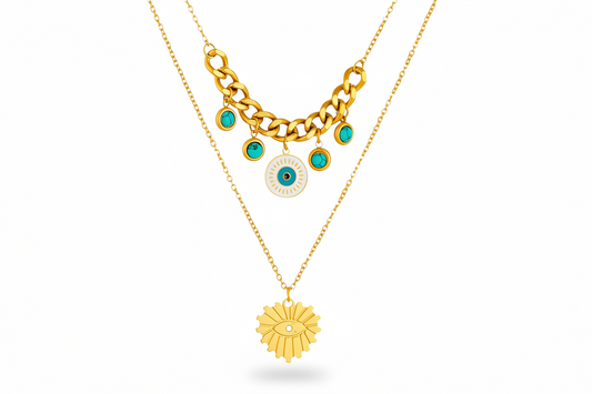 Evil Eye Pendant Necklace | 18K Gold Plated