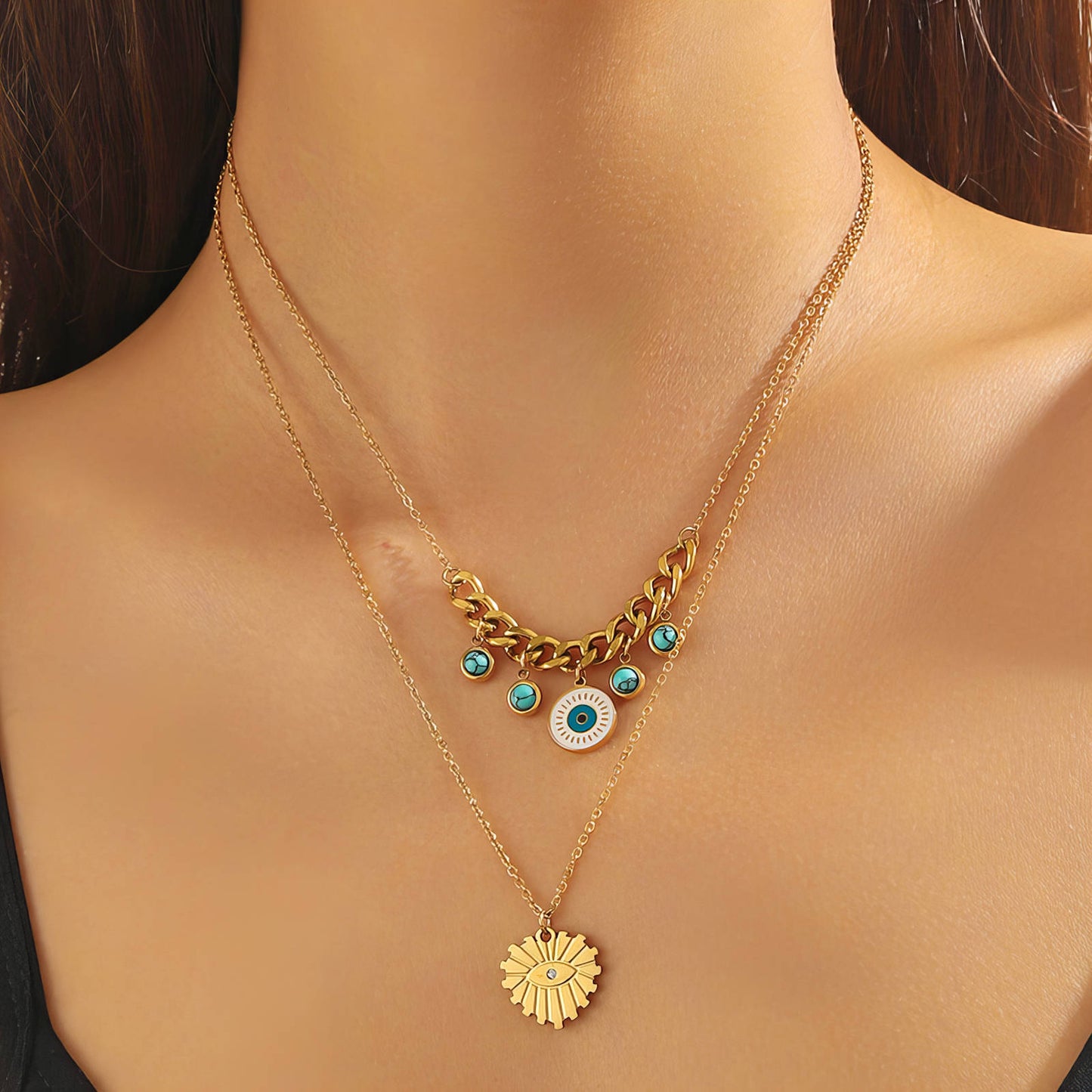 Evil Eye Pendant Necklace | 18K Gold Plated