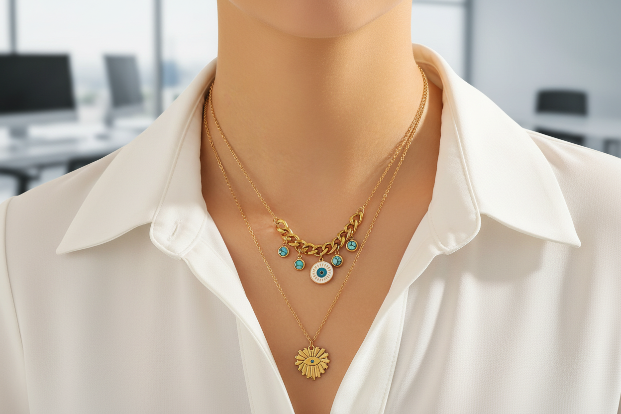 Evil Eye Pendant Necklace | 18K Gold Plated