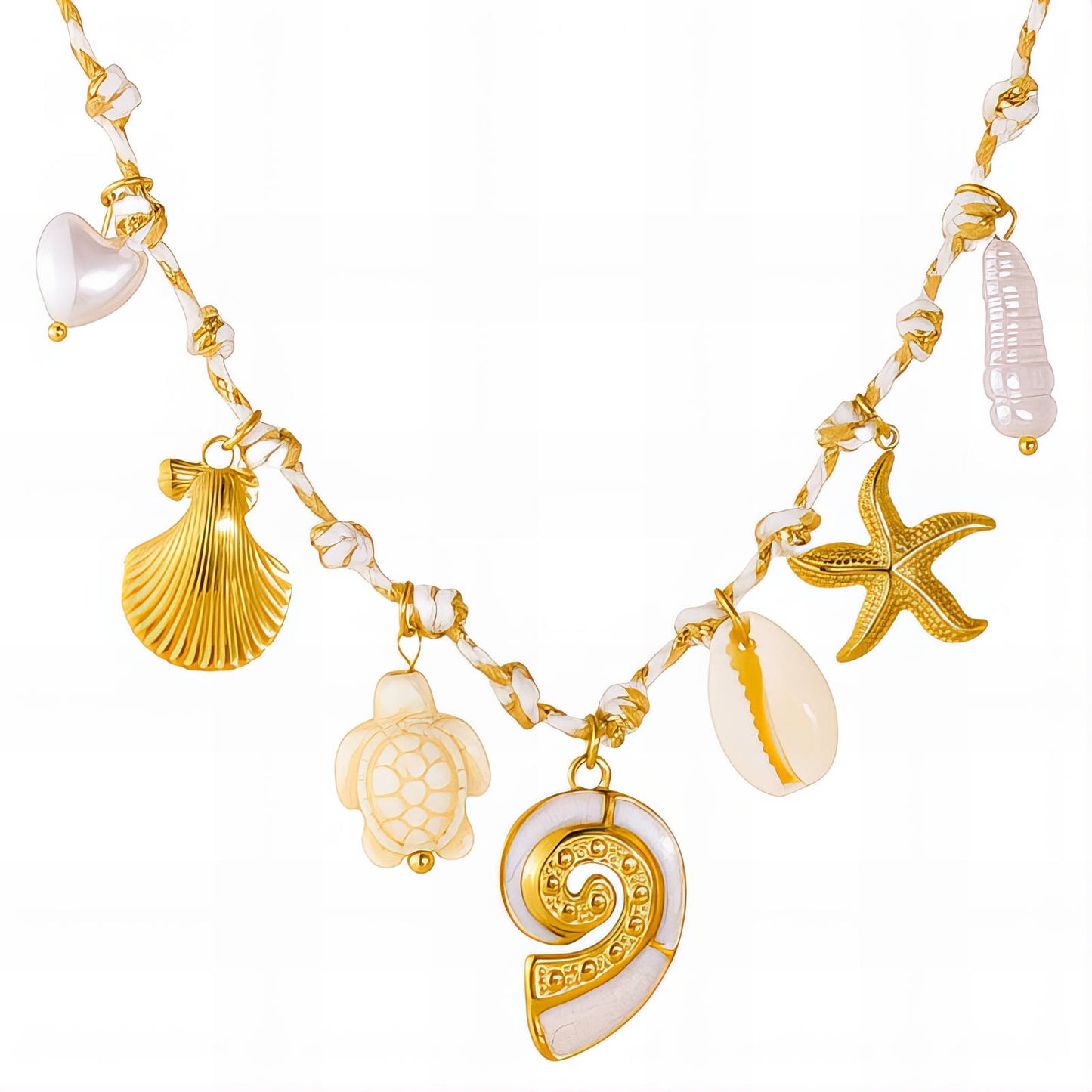 Ocean Charm Necklace | 18K Gold Plated | 7 Sea Charms