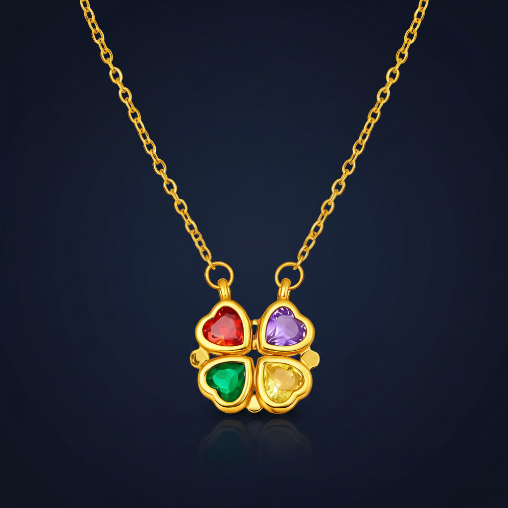Flower Pendant Necklace 18K Gold Plated