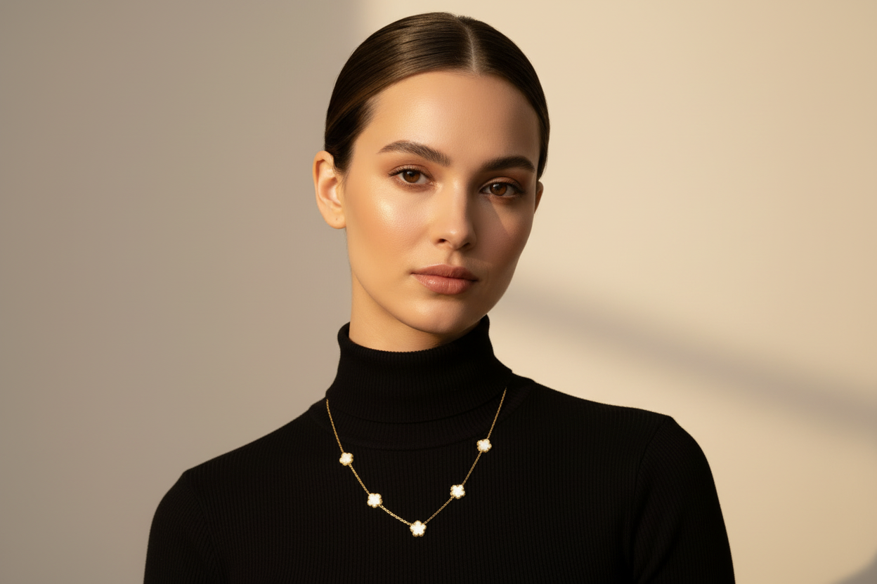 Flower Meadow Necklace 18K Gold Plated Steel