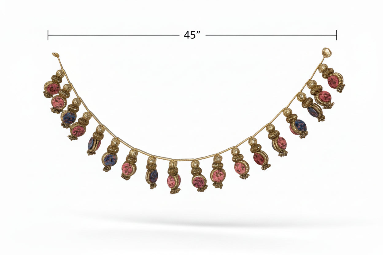 toran with decorative elements on a white background