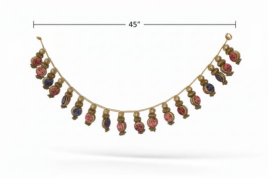 toran with decorative elements on a white background